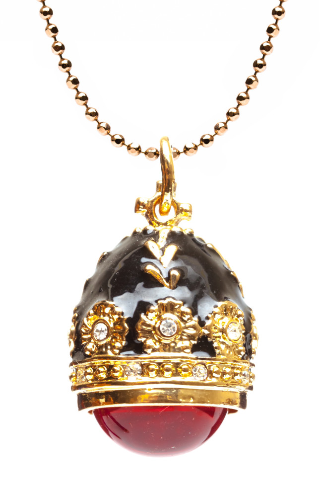 Amber Black Egg Pendant