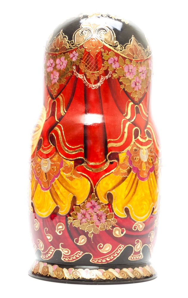 260 mm Russian Winter hand painted on Wooden Matryoshka doll 10 pcs (by Valeria Crafts)