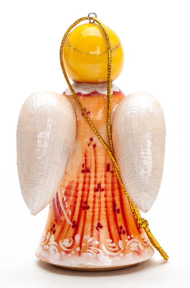 70 mm Angel with Rabbit hand painted wooden Figurine