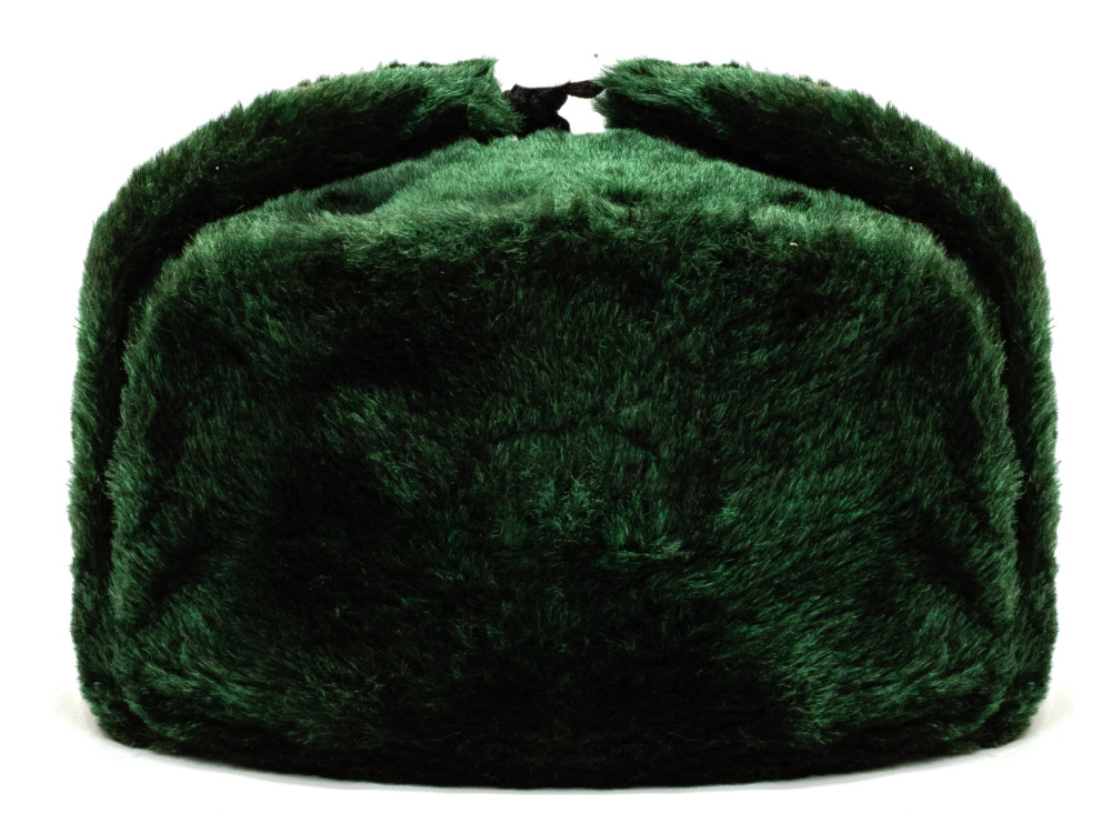 Russian Fur Ushanka Winter Hat (green, any size)