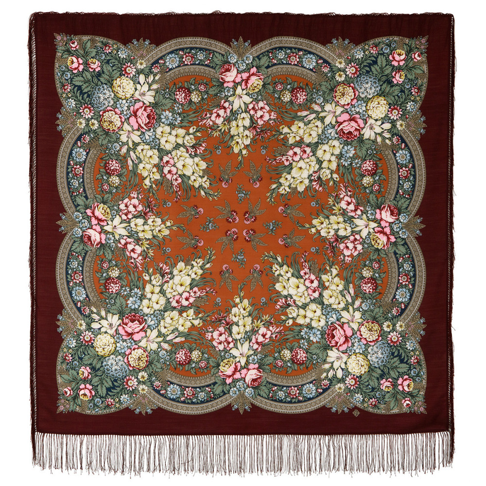 Shop Woolen Scarves with Silk Fringe 125x125 cm Платок «Златые дни» online at Skazka.site | Eligible for fast shipping and free returns. Платок «Златые дни»