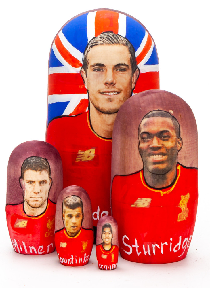 100mm Henderson from Liverpool Hand Painted Matryoshka Doll 5 pcs (by Konstantin Studio)