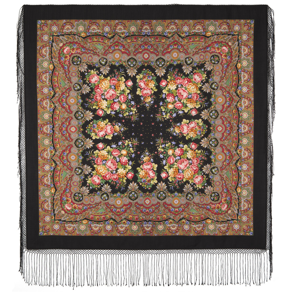 Shop Thick Woolen Fabric Shawls with Silk Fringe 148x148 cm Шаль «Славянка» online at Skazka.site | Eligible for fast shipping and free returns. Шаль «Славянка»