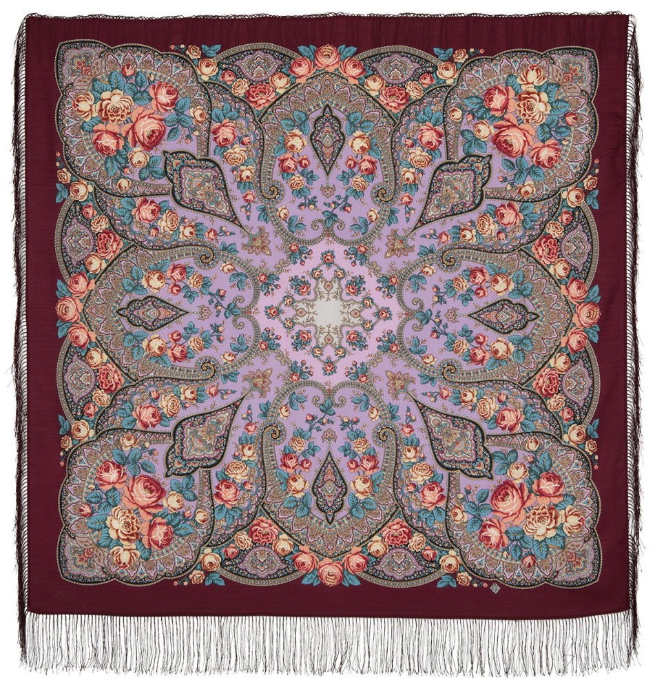 Shop Double-Thread Woolen Yarn Scarves with Silk Fringe 135x135 cm Платок «Розовые дали» online at Skazka.site | Eligible for fast shipping and free returns. Платок «Розовые дали»