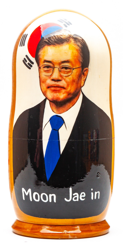 1800mm Moon Jae In Handmade wooden Matryoshka Nesting Doll 5 pcs (by Konstantin Studio)