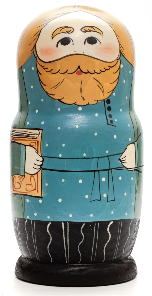 Shop Exclusive Nesting Dolls 160 mm Man with a Book hand painted Traditional Russian Wooden Matryoshka doll 5 pcs (by Sergey Malyutin) online at Skazka.site | Eligible for fast shipping and free returns. 160 mm Man with a Book hand painted Traditional Russian Wooden Matryoshka doll 5 pcs (by Sergey Malyutin)