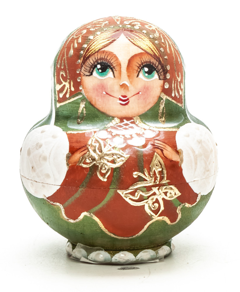 50 mm Maiden with Butterflies hand painted on Wooden Matryoshka doll 5 pcs (by Skazka)