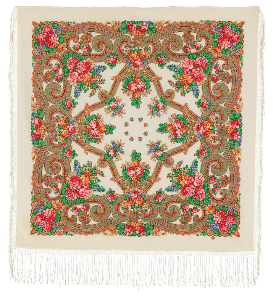 Shop Thick Woolen Fabric Shawls with Silk Fringe 148x148 cm Шаль «Лабзинский» online at Skazka.site | Eligible for fast shipping and free returns. Шаль «Лабзинский»