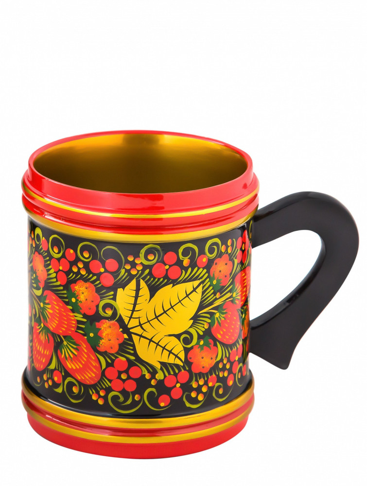 120x100 Rowan hand painted Wooden Beer Mug (by Golden Khokhloma)