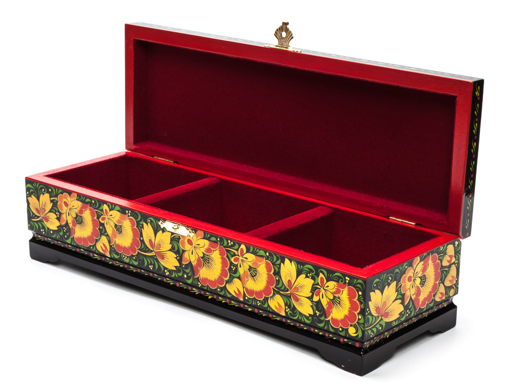 300x100 mm Khokhloma Painting Jewellery Wooden Box