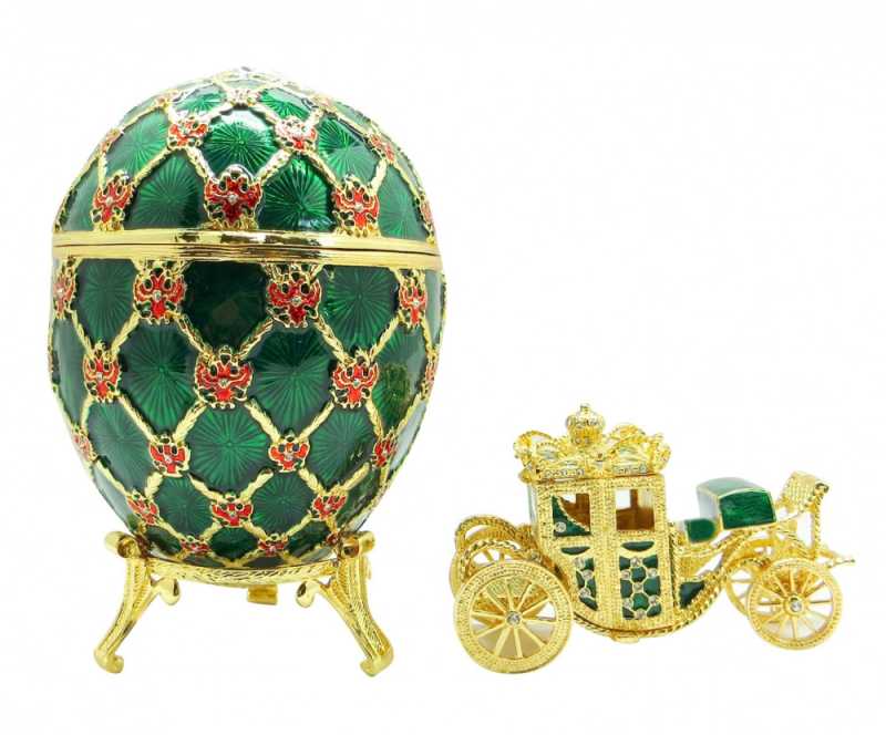 145 mm Imperial Coach and Green Imperial Coronation Easter Egg