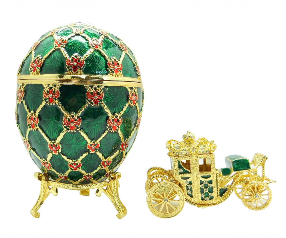 145 mm Imperial Coach and Green Imperial Coronation Easter Egg