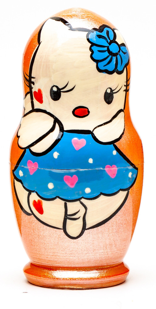 110mm Hello Kitty Hand Painted Matryoshka Doll 5 pcs (by Konstantin Crafts)