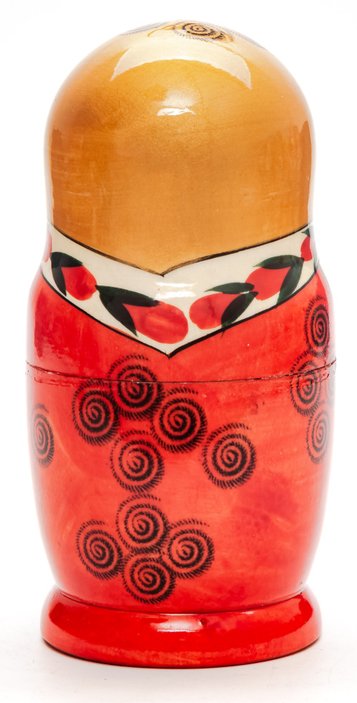 130 mm Golden Head Semenovskaya Hand Painted wooden Russian Matryoshka Nesting Doll 6 pcs inside (by Ivan Studio)
