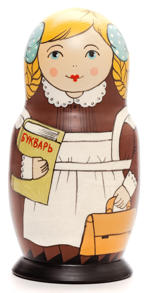 Shop Exclusive Nesting Dolls 125 mm Schoolgirl with Primer hand painted Traditional Russian Wooden Matryoshka doll 5 pcs (by Igor Malyutin) online at Skazka.site | Eligible for fast shipping and free returns. 125 mm Schoolgirl with Primer hand painted Traditional Russian Wooden Matryoshka doll 5 pcs (by Igor Malyutin)