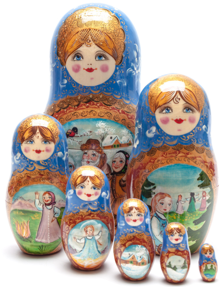 Shop Exclusive Nesting Dolls 220 mm Morozko handpainted Wooden Matryoshka Doll 7 pcs (by Skazka) online at Skazka.site | Eligible for fast shipping and free returns. 220 mm Morozko handpainted Wooden Matryoshka Doll 7 pcs (by Skazka)