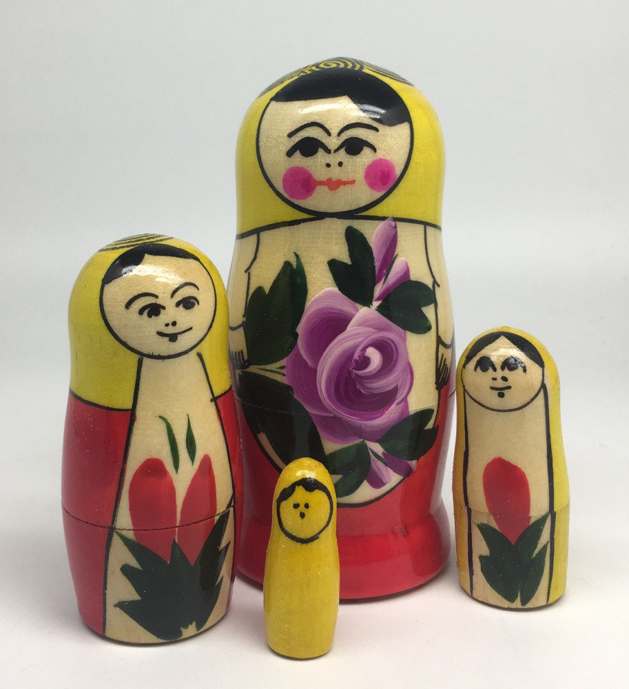U Semenovskaya Hand Painted Matryoshka Doll 4 pcs