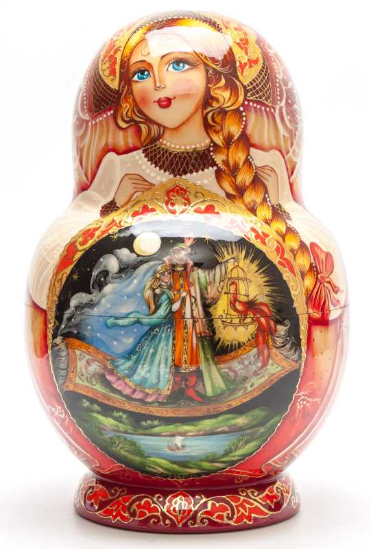 240mm Russian Fairytale hand painted Matryoshka round Doll 15 pcs (by Skazka)