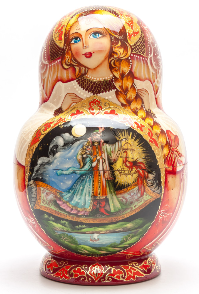 240mm Russian Fairytale hand painted Matryoshka round Doll 15 pcs (by Skazka)
