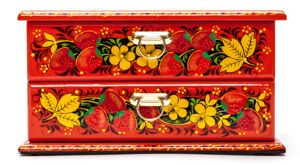 170x130 mm Khokhloma Painting Jewellery Wooden Box