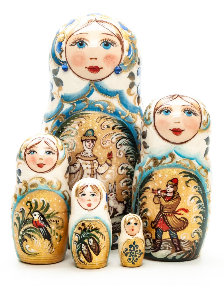 Shop Exclusive Nesting Dolls 110 mm Snowmaiden hand painted on wooden Matryoshka doll 5 pcs (by A Studio) online at Skazka.site | Eligible for fast shipping and free returns. 110 mm Snowmaiden hand painted on wooden Matryoshka doll 5 pcs (by A Studio)