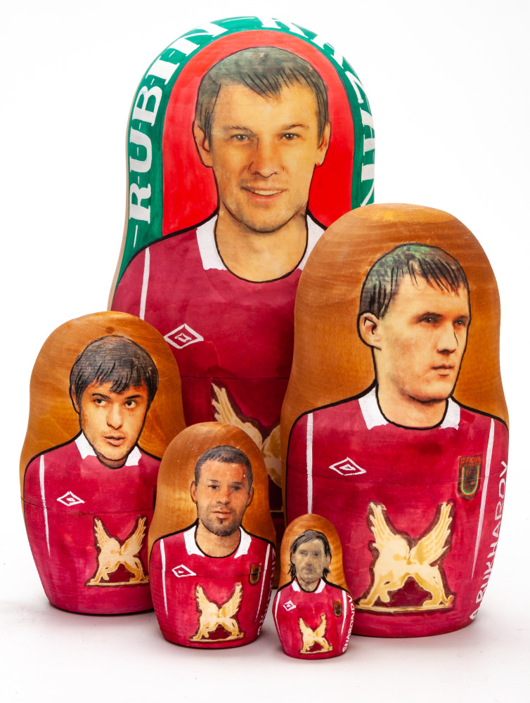 180mm Sergey Semak from Rubin Kazan Hand Painted Matryoshka Doll 5 pcs (by Konstantin Studio)