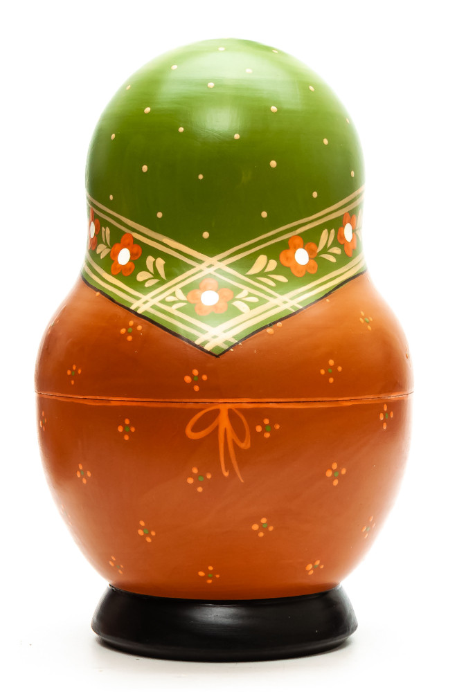 190 mm Mistress with Samovar hand painted Traditional Russian Wooden Matryoshka round doll 10 pcs (by Igor Malyutin)