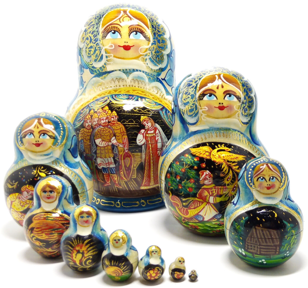 Shop Exclusive Nesting Dolls 170 mm Sleeping Beauty Fairytale handpainted Wooden Matryoshka Doll 10 pcs (by Valery Crafts) online at Skazka.site | Eligible for fast shipping and free returns. 170 mm Sleeping Beauty Fairytale handpainted Wooden Matryoshka Doll 10 pcs (by Valery Crafts)