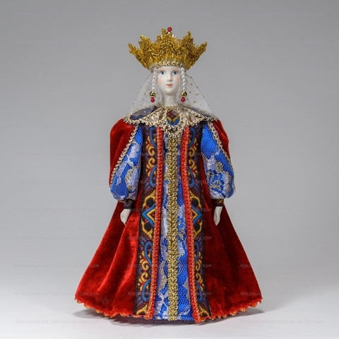 Russian Queen hand made Porcelain Doll in a Crown - 11 Inches (by Le Russe)