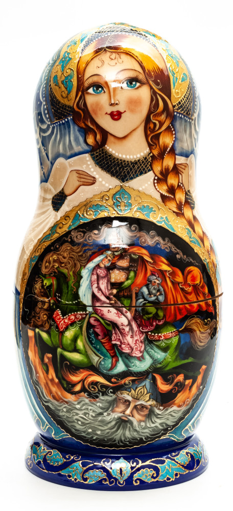 Shop Exclusive Nesting Dolls 280mm Russian Fairytale hand painted Matryoshka round Doll 5pcs (by Skazka) online at Skazka.site | Eligible for fast shipping and free returns. 280mm Russian Fairytale hand painted Matryoshka round Doll 5pcs (by Skazka)