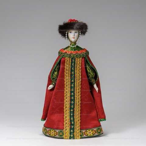 Russian Beauty hand made Porcelain Doll in a Fur Hat - 11 Inches (by Le Russe)