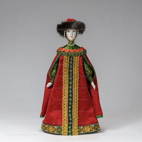 Russian Beauty hand made Porcelain Doll in a Fur Hat - 11 Inches (by Le Russe)