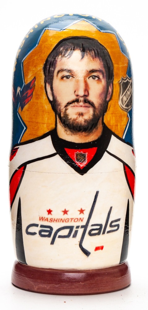180mm Alexandr Ovechkin from Wachington Capitals Hand Painted Matryoshka Doll 5 pcs (by Konstantin Studio)