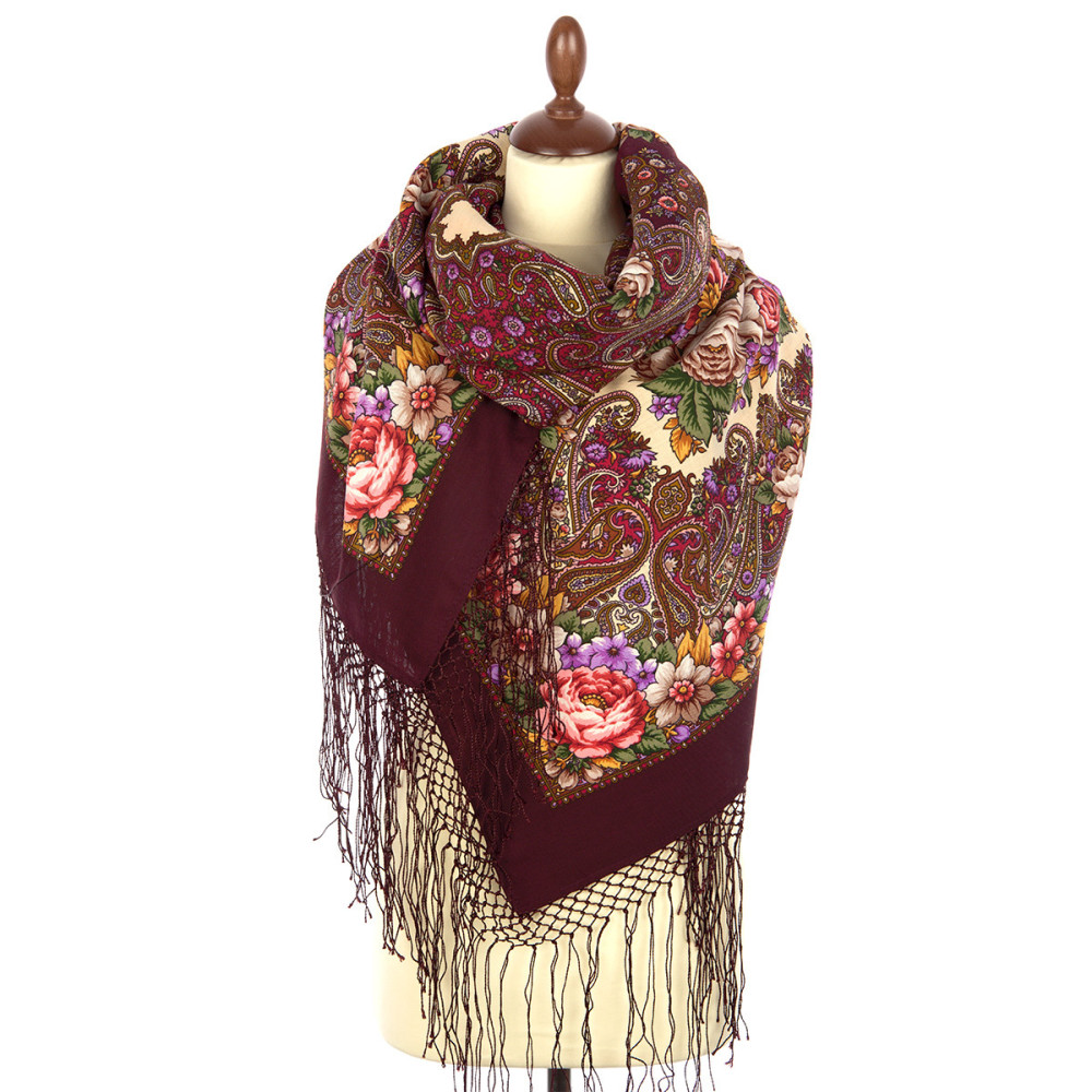 Shop Thick Woolen Fabric Shawls with Silk Fringe 148x148 cm Шаль «Остановись, мгновенье...» online at Skazka.site | Eligible for fast shipping and free returns. Шаль «Остановись, мгновенье...»