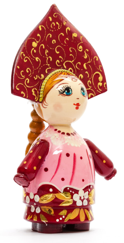 150 mm Russian Girl in Kokoshnik hand painted Wooden Doll (by Summer Shine)