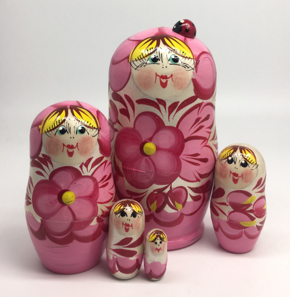 Flowers Art Matryoshka Doll 5pcs