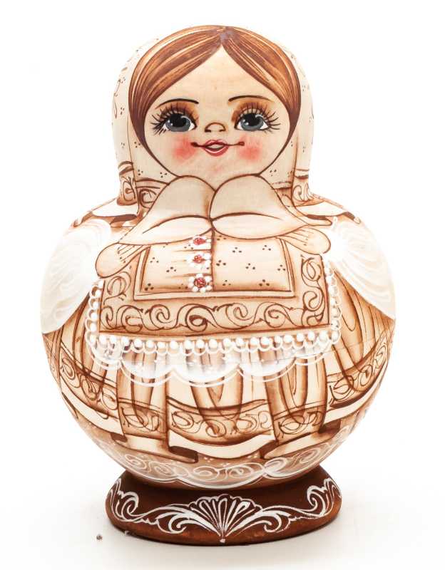 100mm Maiden hand painted Matryoshka round Doll 7pcs (by A Studio)