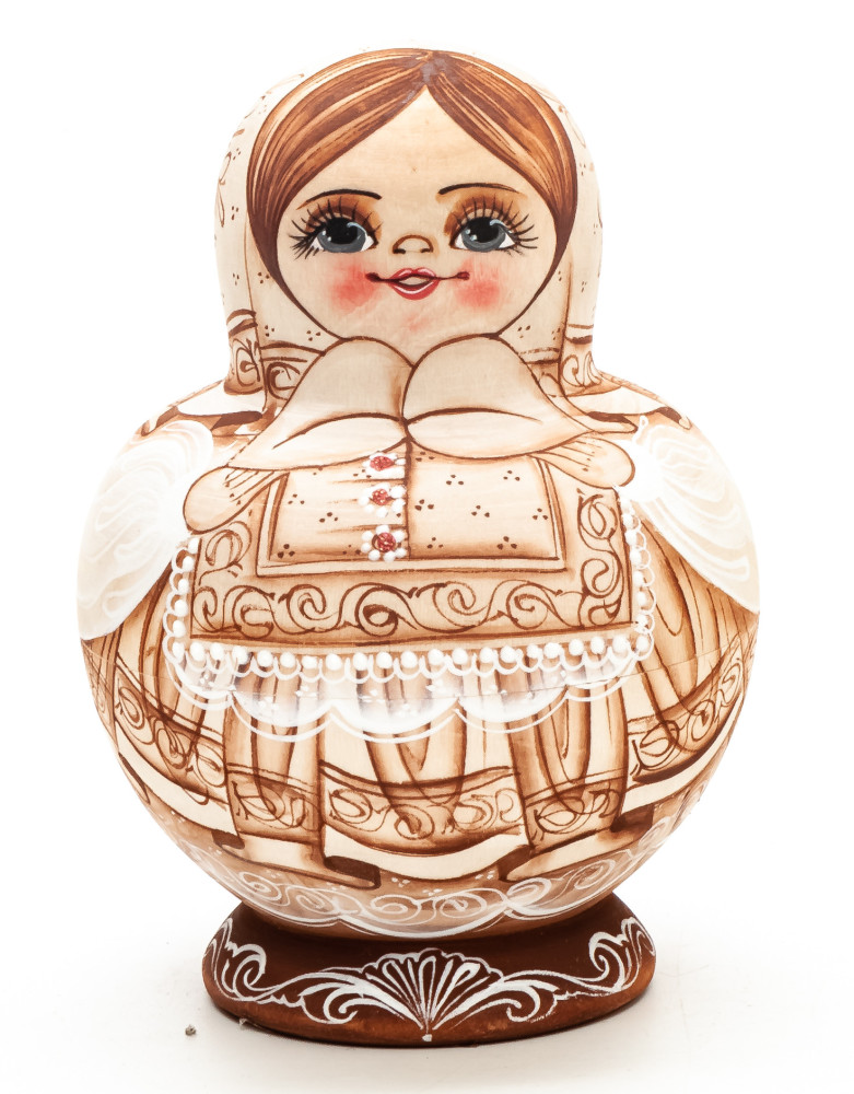 100mm Maiden hand painted Matryoshka round Doll 7pcs (by A Studio)