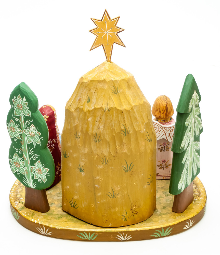 Nativity Set of 7 handpainted Carving Wooden Figures