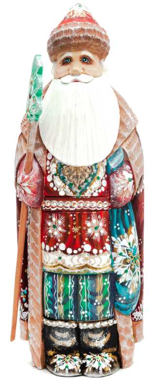 250 mm Santa Claus with a magic staff and a bag with gifts (by Igor Carved Wooden Figures Studio)