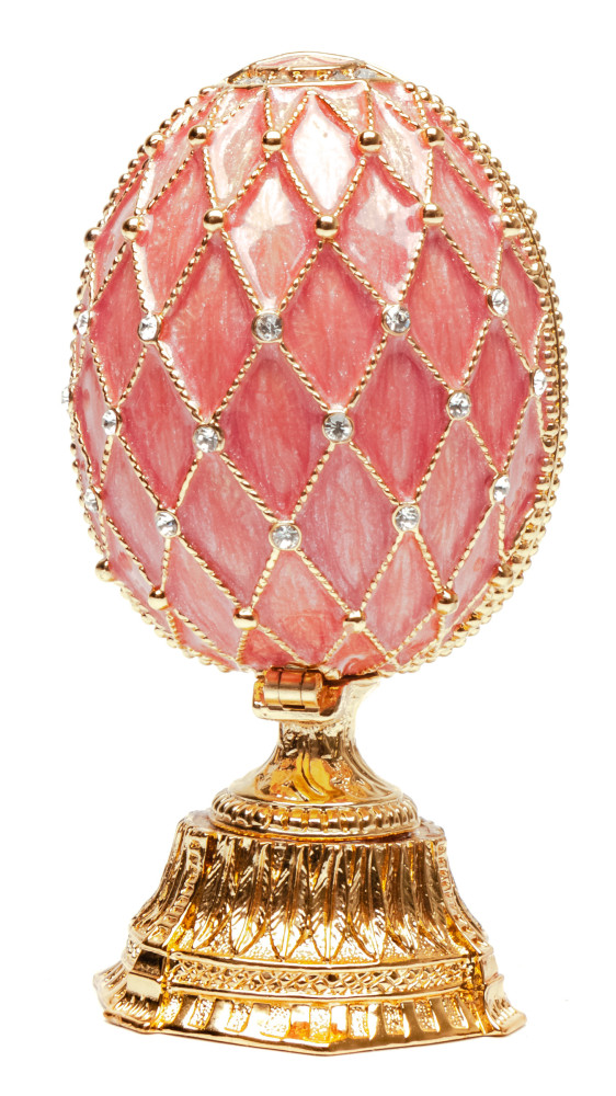 90 mm Pink Lattice Easter Egg with the Basket
