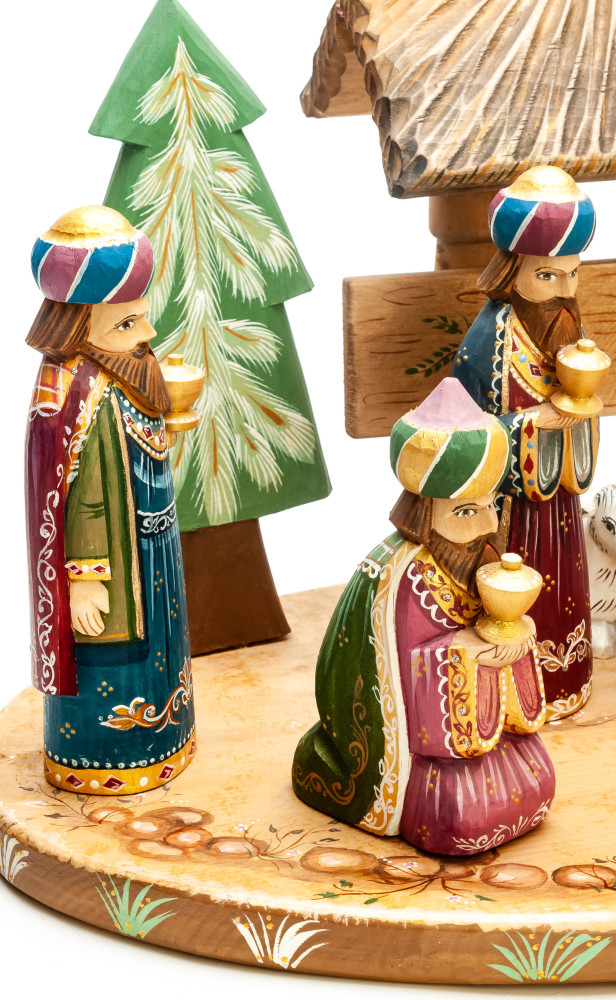 Nativity Set of 13 handpainted Carving Wooden Figures