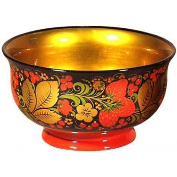 90x160 Khokhloma handpainted Open Small Vegetable Bowl wooden