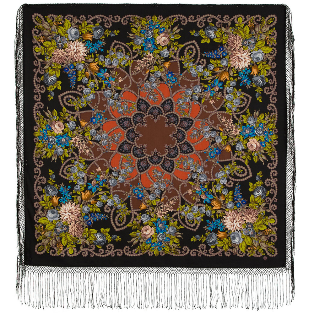 Shop Thick Woolen Fabric Shawls with Silk Fringe 148x148 cm Шаль «Цыганка Аза» online at Skazka.site | Eligible for fast shipping and free returns. Шаль «Цыганка Аза»