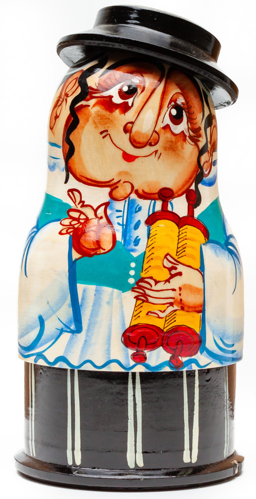 Shop Exclusive Nesting Dolls 170 mm Hebrew hand painted wooden Russian Matryoshka doll 5 pcs (by Alexander Studio) online at Skazka.site | Eligible for fast shipping and free returns. 170 mm Hebrew hand painted wooden Russian Matryoshka doll 5 pcs (by Alexander Studio)