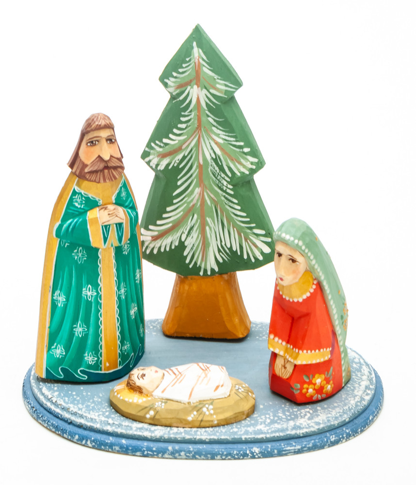 Nativity Set of 4 handpainted Carving Wooden Figures