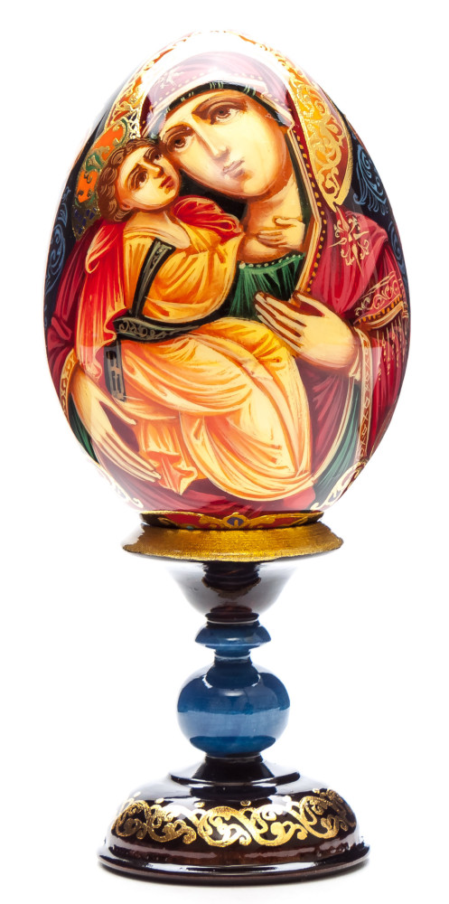 140 mm Feodorovskaya Godmother hand painted on wooden egg (by Hamlet Crafts)