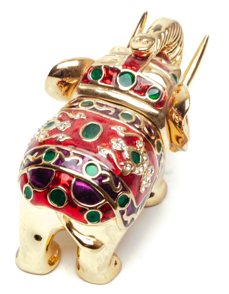 45 mm Elephant with the Stones Red Jewellery Box