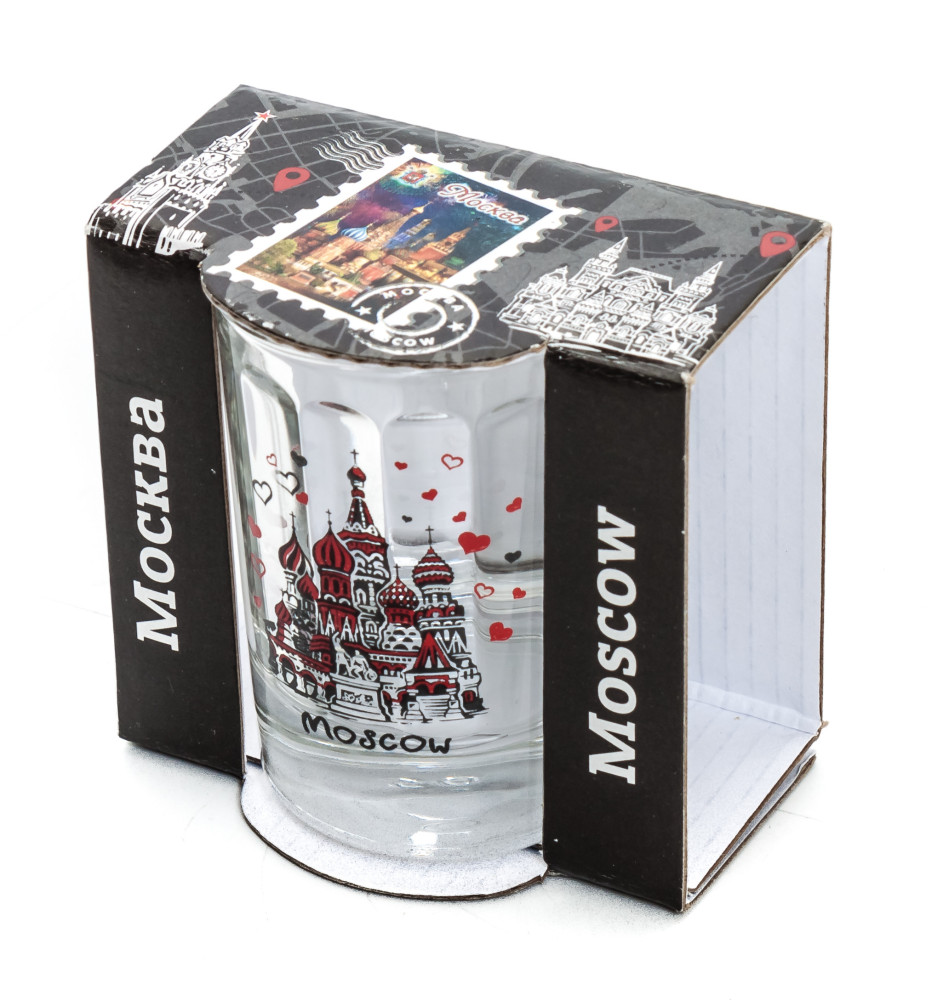 50 ml I Love Moscowl Decal Shot Glass 1 pcs (by AKM Gifts)