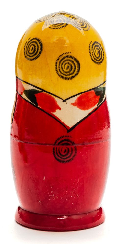 105 mm Yellow Head Semenovskaya handpainted wooden Matryoshka Doll 5 pcs (by Ivan Studio)